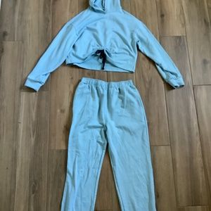 Blue hoodie and sweatpants set